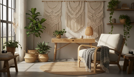 Modern Creative Workspace Interior Scene Background
