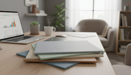 Modern Creative Workspace Interior Scene Background