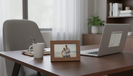 Modern Creative Workspace Interior Scene Background
