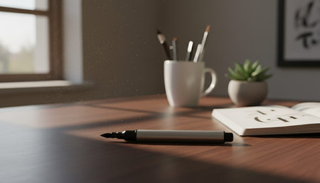 Modern Creative Workspace Interior Scene Background
