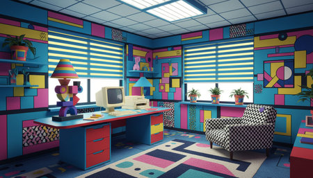 Modern Creative Workspace Interior Scene Background