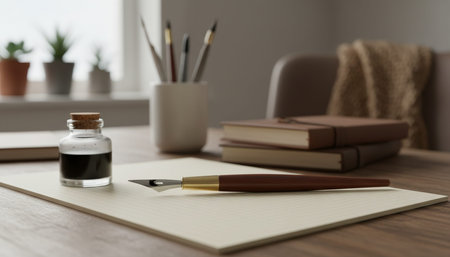 Modern Creative Workspace Interior Scene Backgroundの写真素材