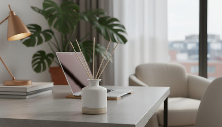 Modern Creative Workspace Interior Scene Background