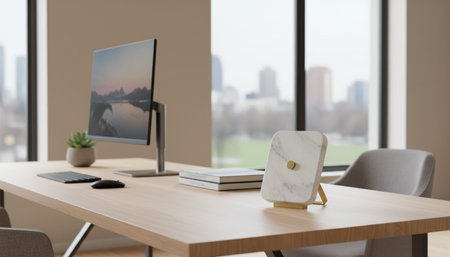 Modern Creative Workspace Interior Scene Background