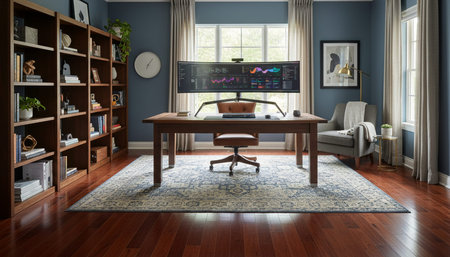 Modern Creative Workspace Interior Scene Background