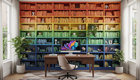 Modern Creative Workspace Interior Scene Background