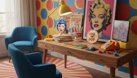 Modern Creative Workspace Interior Scene Background