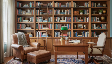 Modern Creative Workspace Interior Scene Backgroundの写真素材