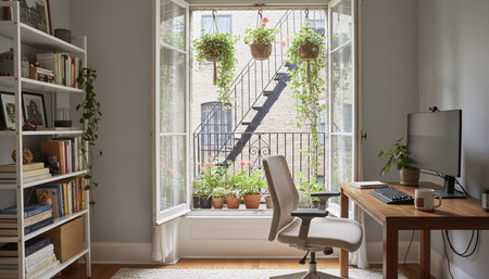 Modern Creative Workspace Interior Scene Background