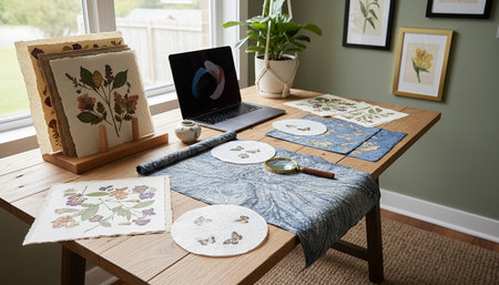 Modern Creative Workspace Interior Scene Background
