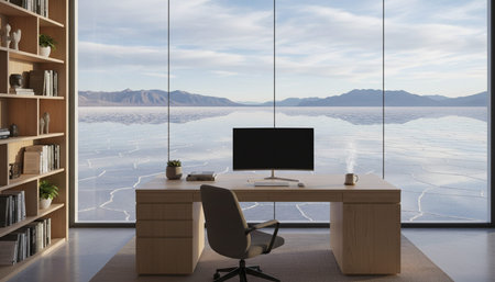Modern Creative Workspace Interior Scene Background