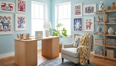 Home Office and Art Studio Interior Background