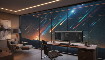 Home Office and Art Studio Interior Background