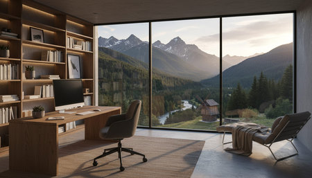 Home Office and Art Studio Interior Background