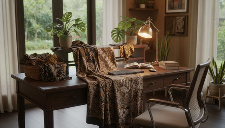 Home Office and Art Studio Interior Backgroundの写真素材