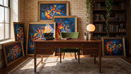 Home Office and Art Studio Interior Background