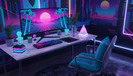 Home Office and Art Studio Interior Background