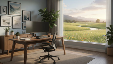 Home Office and Art Studio Interior Background