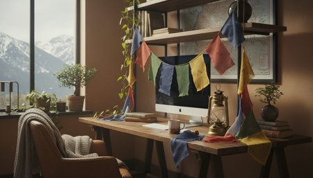 Home Office and Art Studio Interior Background
