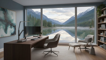 Home Office and Art Studio Interior Background