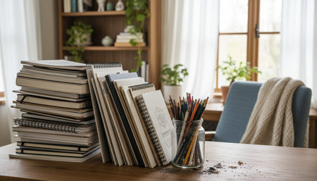 Home Office and Art Studio Interior Background