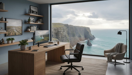 Home Office and Art Studio Interior Background