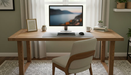 Home Office and Art Studio Interior Backgroundの写真素材