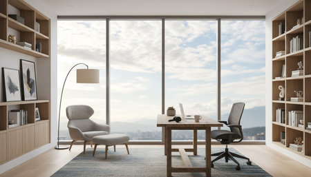 Home Office and Art Studio Interior Background