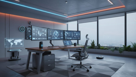Home Office and Art Studio Interior Background