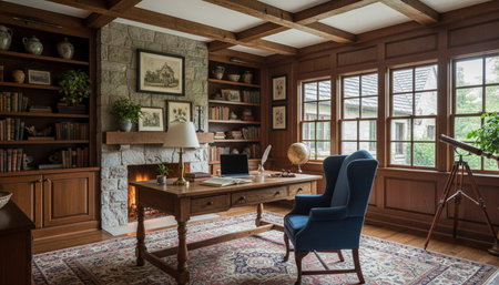 Home Office and Art Studio Interior Backgroundの写真素材