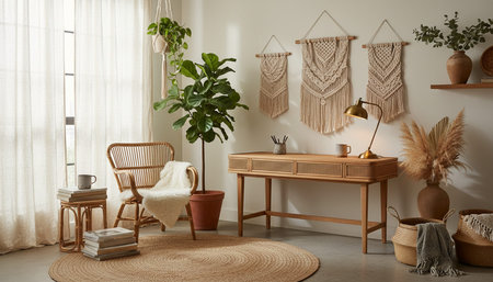 Home Office and Art Studio Interior Background