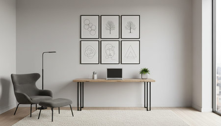 Home Office and Art Studio Interior Backgroundの写真素材