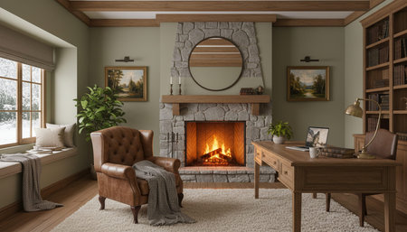 Home Office and Art Studio Interior Backgroundの写真素材