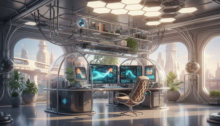 Home Office and Art Studio Interior Background