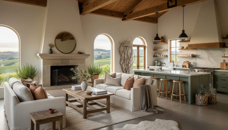 Artistic Creative Workspace Room Background for Design Useの写真素材