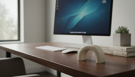 Modern Creative Workspace Interior Scene Backgroundの写真素材