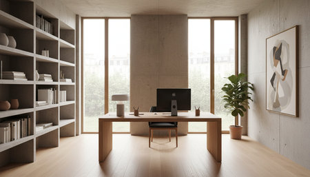 Modern Creative Workspace Interior Scene Background