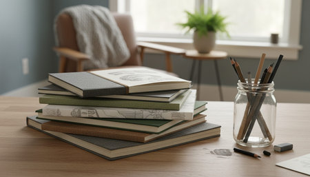 Home Office and Art Studio Interior Background