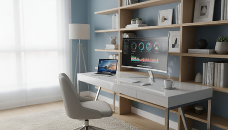 Home Office and Art Studio Interior Background