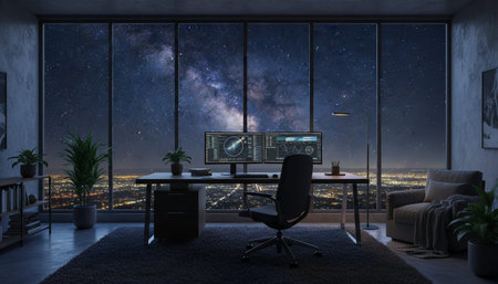 Home Office and Art Studio Interior Background