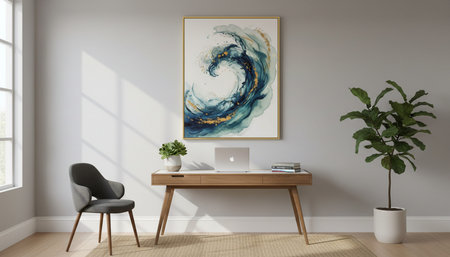 Elegant Residential Interior Room Backgroundの写真素材