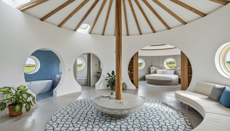 Luxury Interior Living Space Scene Backgroundの写真素材