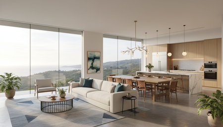 Luxury Interior Living Space Scene Backgroundの写真素材