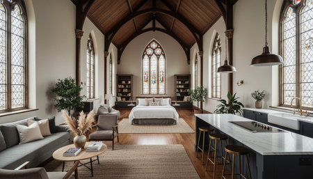 Elegant Luxury Interior Space with Warm Lighting Background