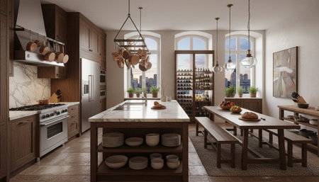 Elegant Luxury Interior Space with Warm Lighting Background