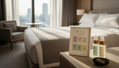 Elegant Luxury Interior Space with Warm Lighting Backgroundの写真素材