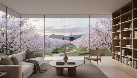 Elegant Luxury Interior Space with Warm Lighting Background