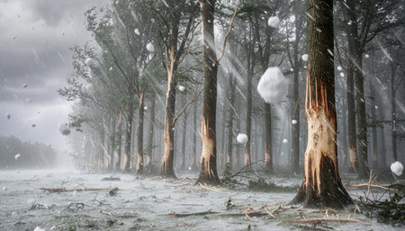 Beautiful Natural Forest Landscape with Trees and Green Plants Background