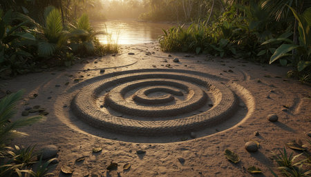 Beautiful Natural Forest Landscape with Trees and Green Plants Backgroundの写真素材