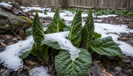 Beautiful Natural Forest Landscape with Trees and Green Plants Backgroundの写真素材